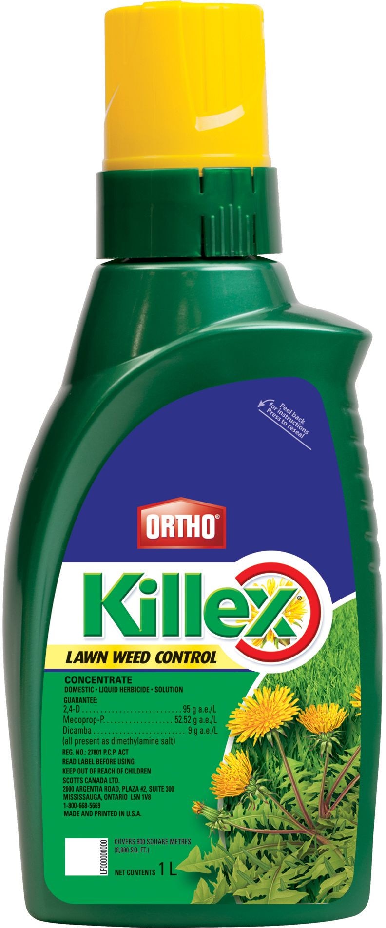 Ortho Killex Liquid Lawn Weed Killer Concentrate, Herbicide, 1-L H2