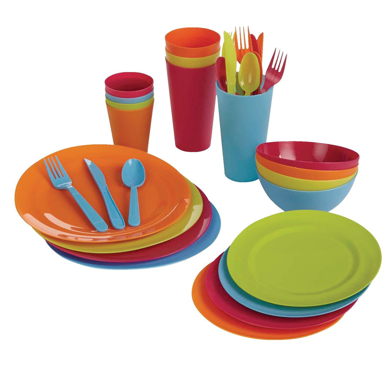 Outbound Acrylic Colourful Dinner Set, 33-pc E9