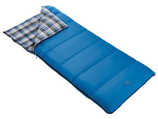 Outbound Comfort 5°C Insulated Cotton Lined Mild Weather Sleeping Bag with Compression Sack, Blue A8