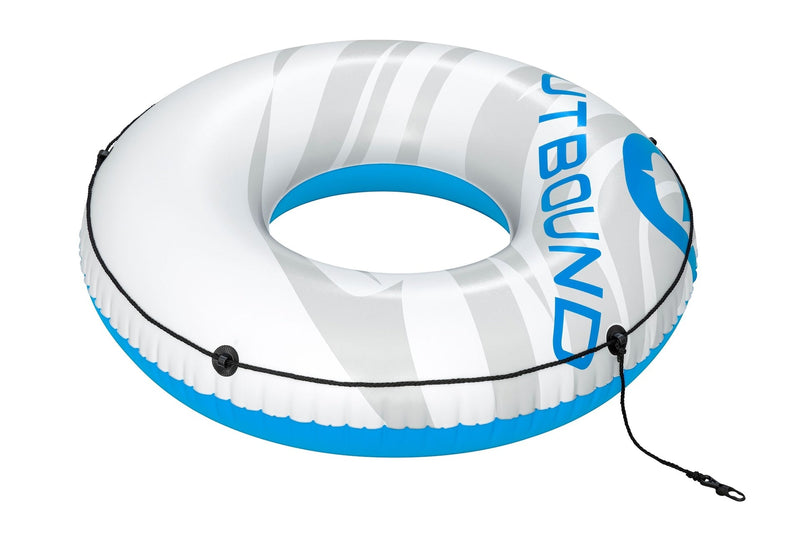 Outbound Inflatable Floating River/Lake Connectable 1-Person Tube/Ring, White/Blue, 47-in Y1