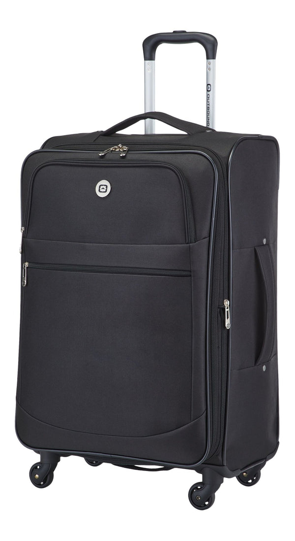 Outbound Softside Spinner Wheel Medium Travel Luggage Suitcase, Black, 24-in K4