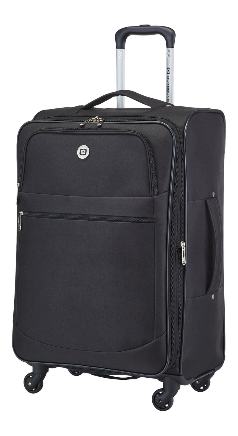 Outbound Softside Spinner Wheel Medium Travel Luggage Suitcase, Black, 24-in K4
