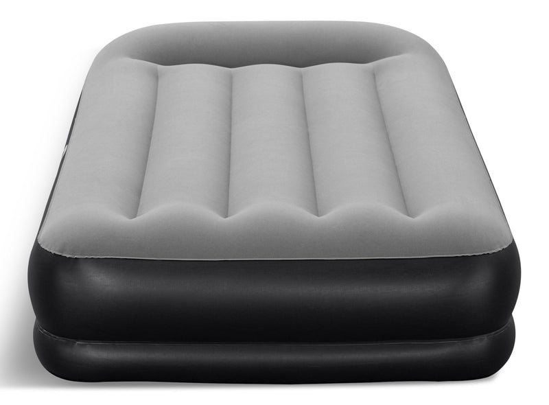 Outbound Tritech Double High Flocked Airbed, Twin, Grey, 75x38x14-in S7