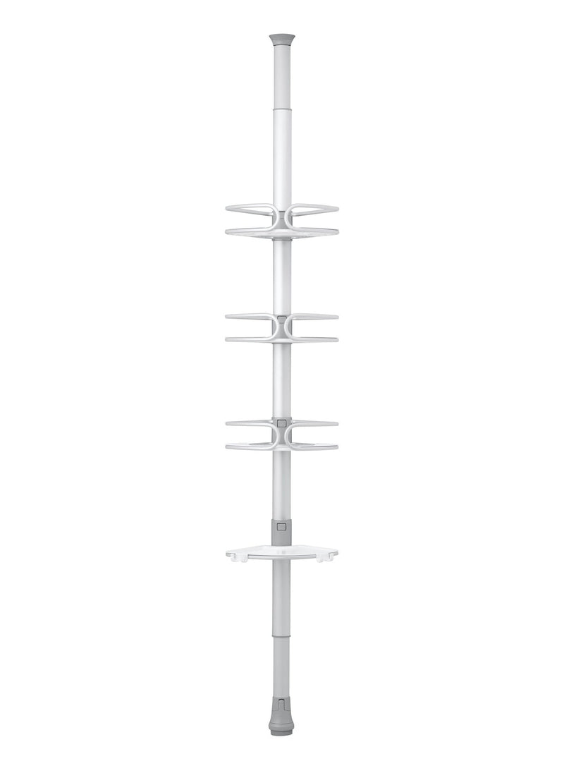 OXO Aluminum Quick Extend Tension Pole Shower Caddy, Grey, 9-ft C7