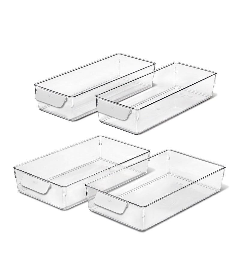 OXO Good Grips 4-Piece Refrigerator Storage Bin Set, Clear K5