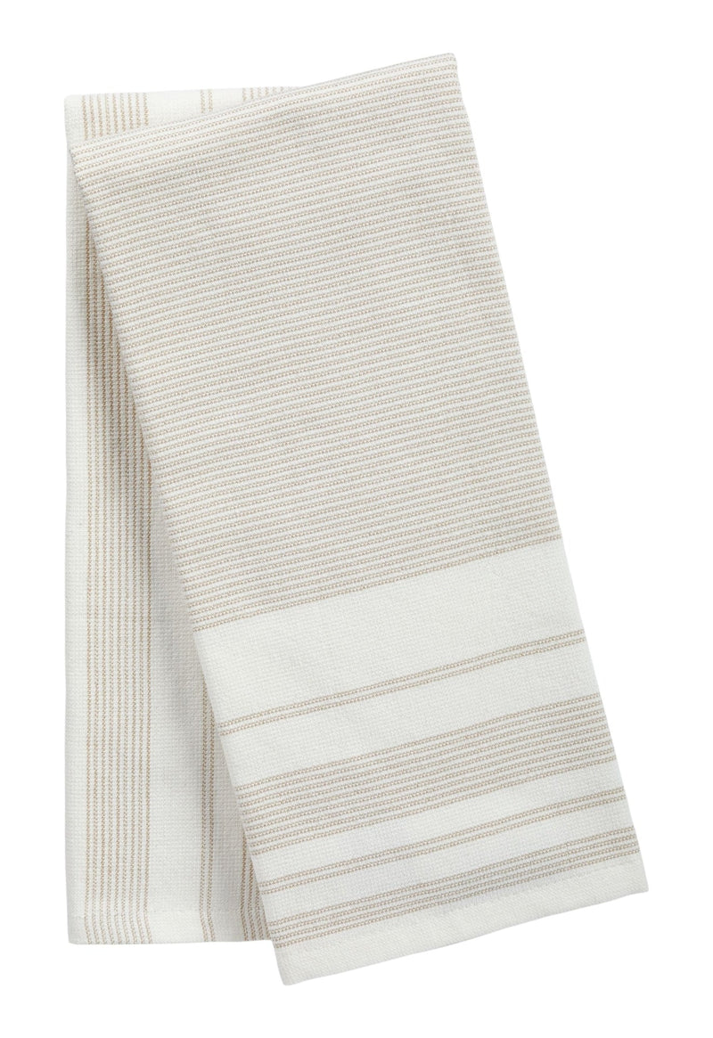 PADERNO All-Purpose Striped Cotton Kitchen Towels, Beige, 2-pk G1