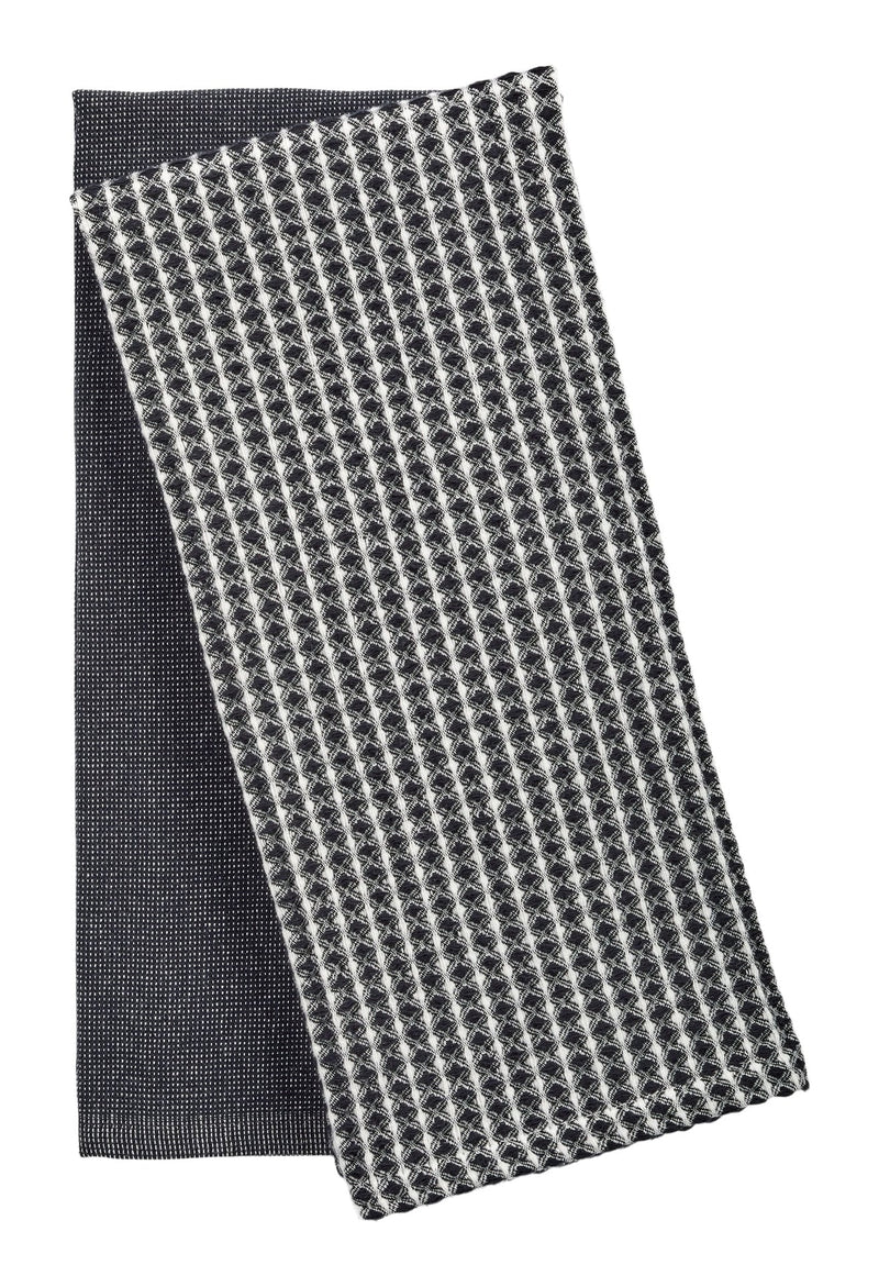 PADERNO All-Purpose Two-Tone Cotton Kitchen Towels, Black, 2-pk K0