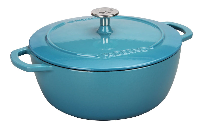 PADERNO Cast Iron Dutch Oven, Atlantic Blue, 4.7-L R9