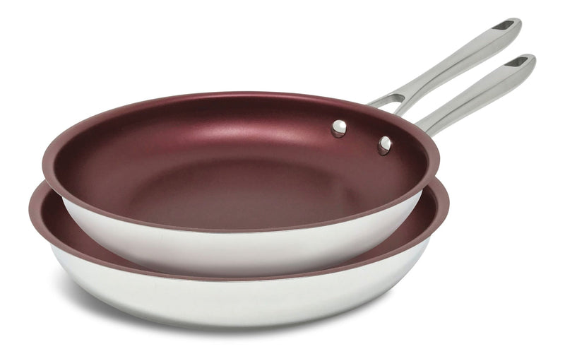 Paderno Clad Non-stick Fry Pans, 24 cm/28 cm, 2-pk, Induction Compatible Cookware C5