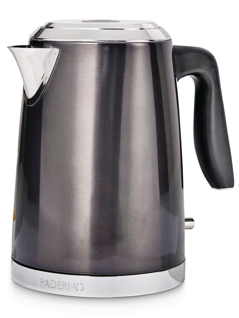 PADERNO Cordless Electric Kettle with Auto Shut Off, Black Stainless Steel, 1.7L R4