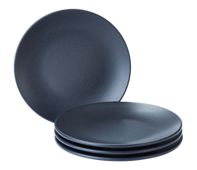 Paderno Dorset Stoneware Side Plate Set, Oven Safe, 4-pk, Black Reactive D1