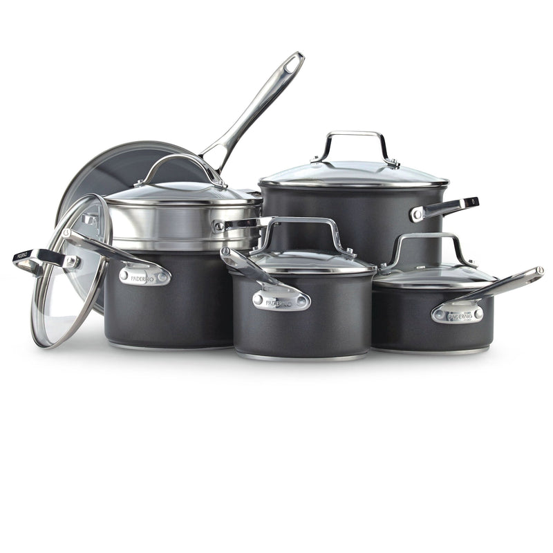 PADERNO Hard Anodized Cookware Set, Non-Stick, PFOA-Free, Dishwasher & Oven Safe, 12-pc O5