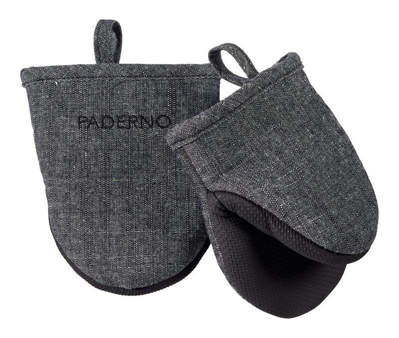 PADERNO Neoprene Palm Mini Mitts, Black Chambray, One-Size, 2-pk S2
