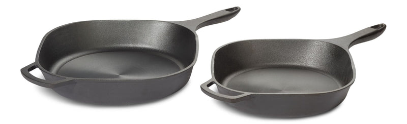 PADERNO Pre-Seasoned Smooth Release Cast Iron Skillet, Oven Safe, Black, 12-in A8