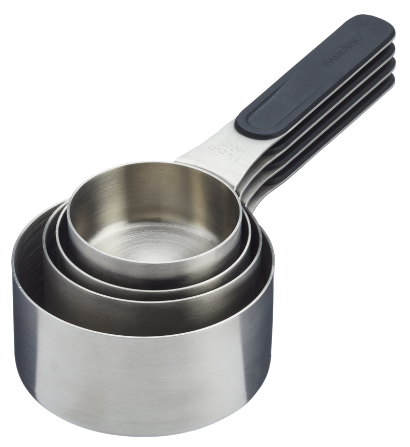 PADERNO Stainless Steel Measuring Cups with Magnetic Handle, 4-pc T6