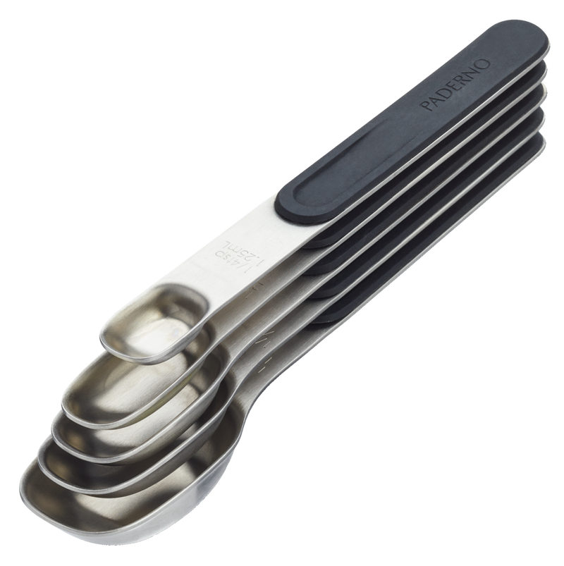 PADERNO Stainless Steel Measuring Spoons Set with Magnetic Handle, 5-pc K6