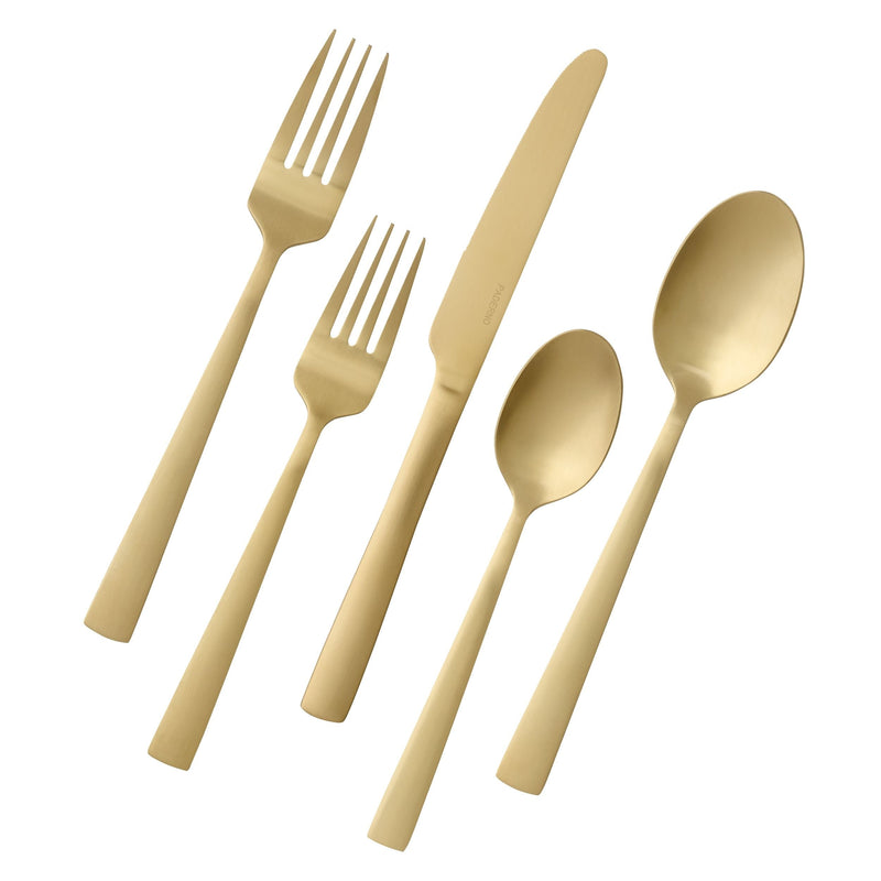 PADERNO Summerside Champagne Matte Stainless Steel Flatware Set, Serves 4, 20-pc V4