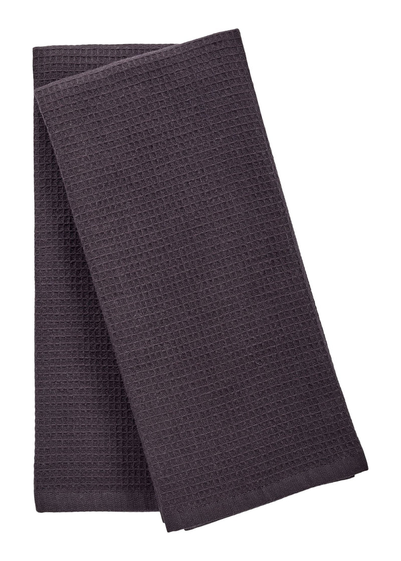 PADERNO Waffle Cotton Terry All-Purpose Kitchen Towels, Black, 2-pk T6