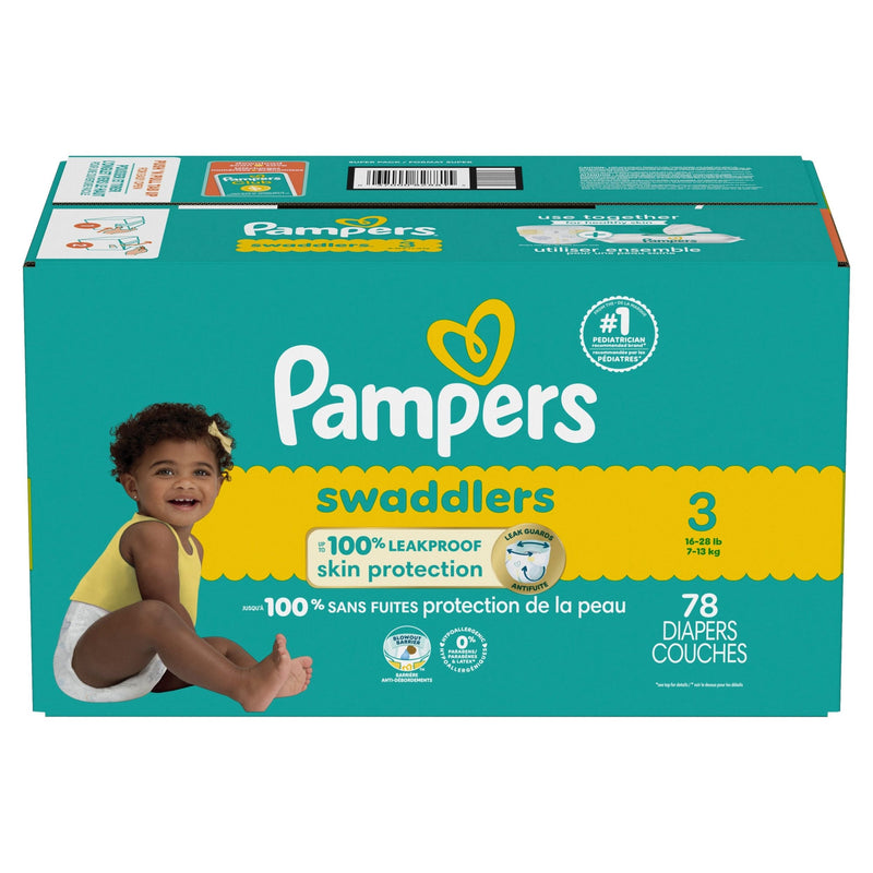 Pampers Swaddler Size 3 Leak-Free Diapers, 78-pc L0