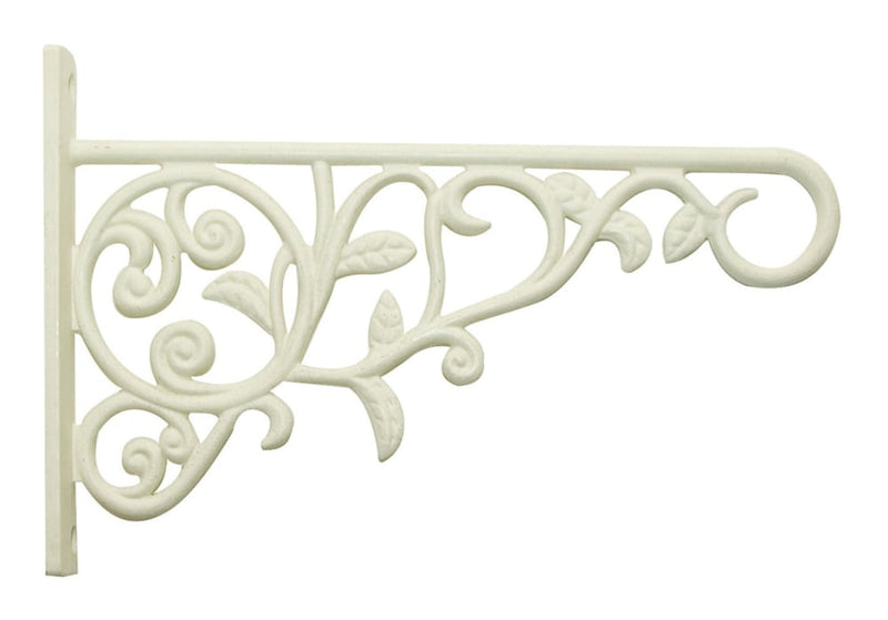 Panacea Decorative Wall Steel Plant Scroll Hook/Bracket For Hanging Basket Planters, White K7