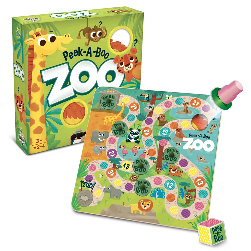 Peek-A-Boo Zoo Dice Rolling Animal Board Game, Ages 3+ J0