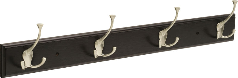 Peerless Stainless Steel 4-Tri Hook Rail, Black/Nickel, 27-in L0