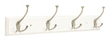 Peerless Stainless Steel 4-Tri Hook Rail, White/Silver, 27-in