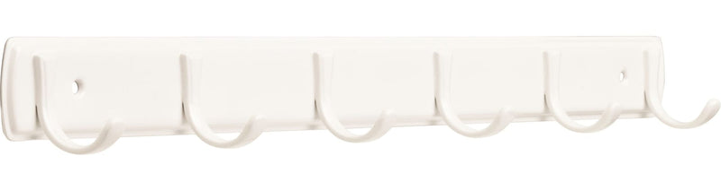 Peerless Steel 6-Hook Rail, White, 19-in K3