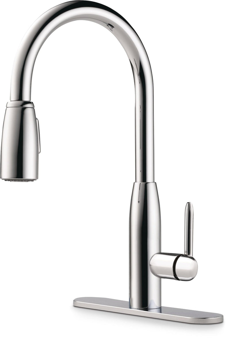 Peerless Tunbridge Single Handle High Arc Pull Down Kitchen Faucet, Chrome I4