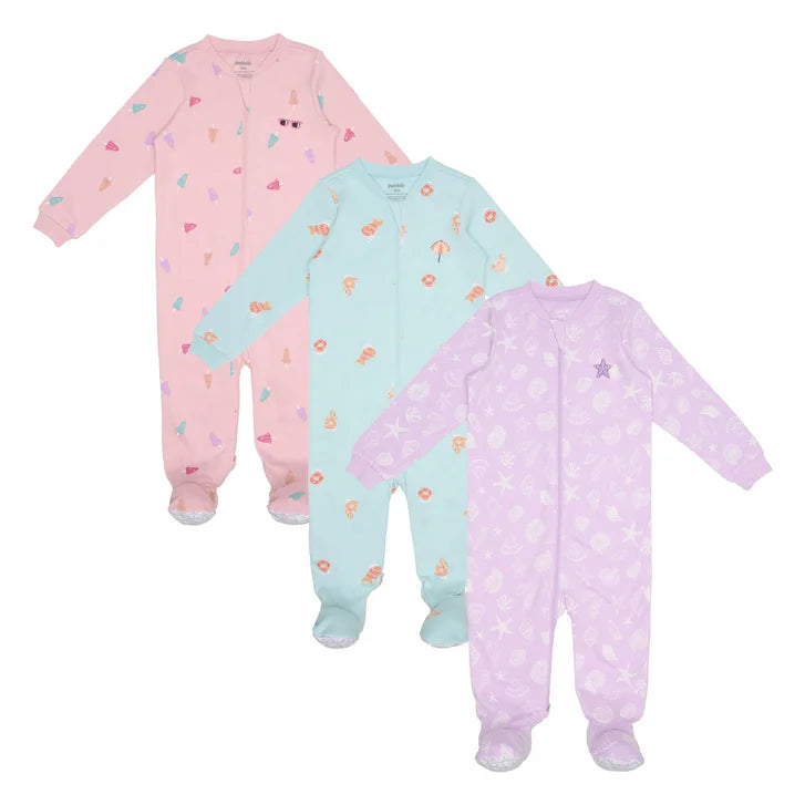 Pekkle Infant Organic Cotton Sleeper, 3-pack H8
