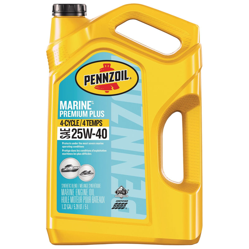 Pennzoil Marine Premium Plus 25W-40 4-Cycle Engine Oil, 5-L J9