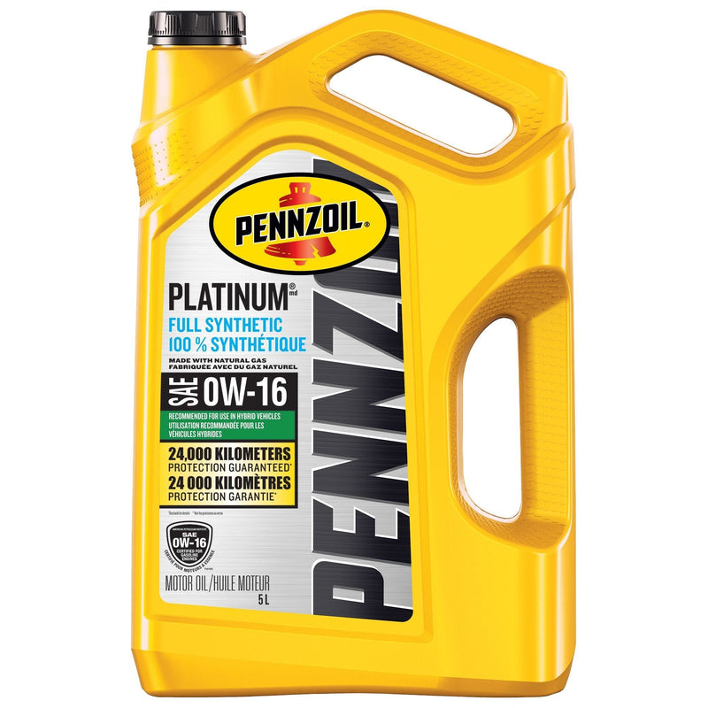 Pennzoil Platinum 0W16 Synthetic Engine Oil, 5-L Y5