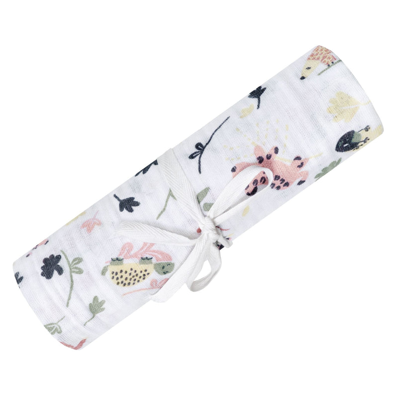 Perlimpinpin Cotton Muslin Baby Swaddle Blanket, Jungle Lotus C2