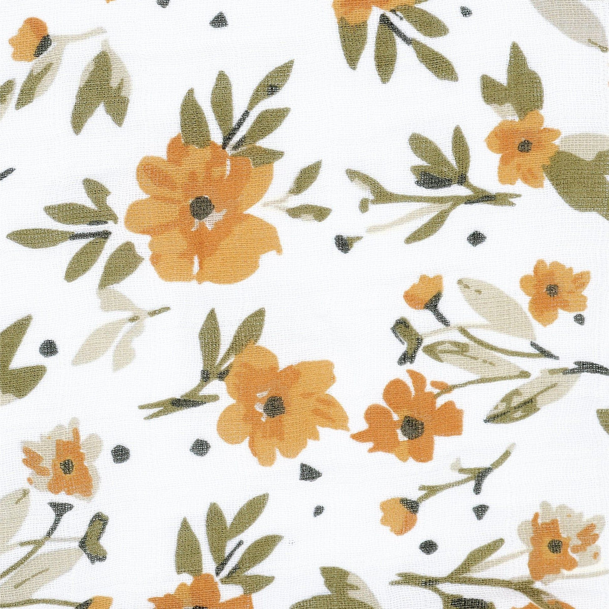 Perlimpinpin Cotton Muslin Baby Swaddle Blanket, Marigold