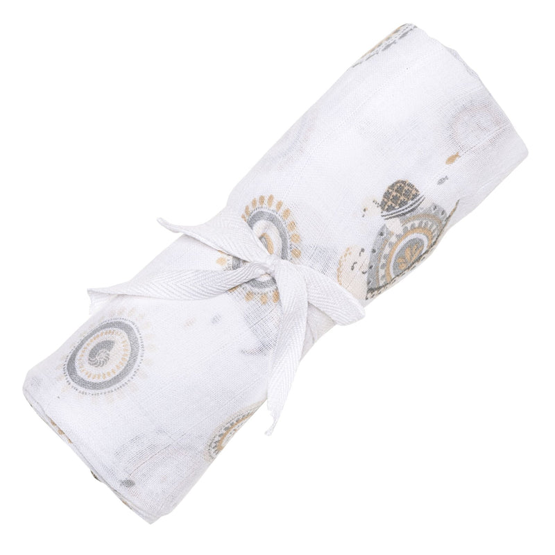 Perlimpinpin Cotton Muslin Baby Swaddle Blanket, Turtles L1