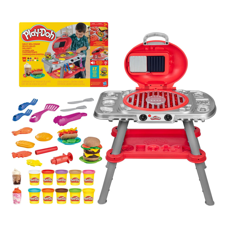 Play-Doh Barbecue Grill Set with Lights and Sounds, 17-pc W0