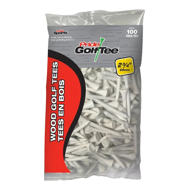 Pride Biodegradable Hardwood Golf Tee, 2-3/4-in, 50-pk, White D8