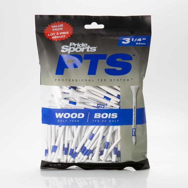 Pride Professional Biodegradable Hardwood Golf Tee, 3-1/4-in, 75-pk, White W0
