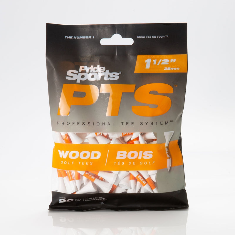 Pride Professional Tee System ProLength Plus Wood Golf Tee, 1-1/2-in, 90-pk, White W1