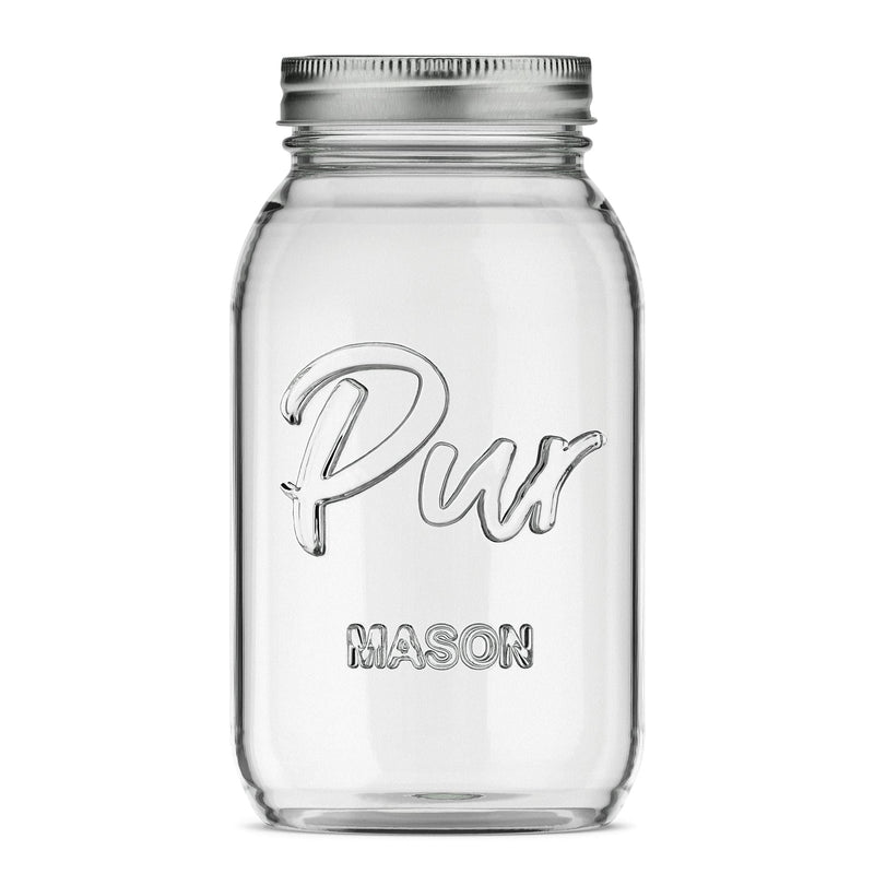 Pur Mason Regular Mouth Canning Glass Jar with Lid & Band, 32-oz/946-mL, 12-pk S9