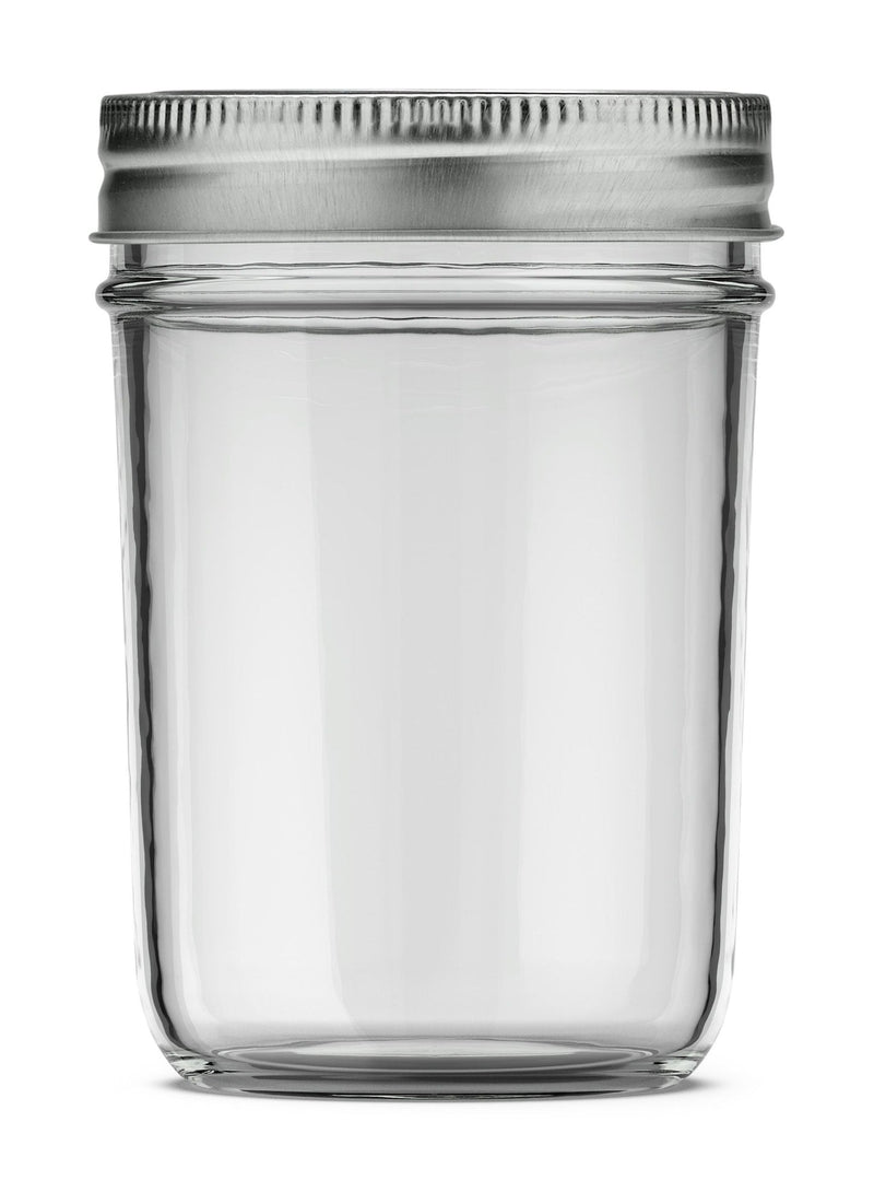 Pur Mason Smooth Design Regular Mouth Glass Jar with Lid & Band, 8-oz, 12-pk G5
