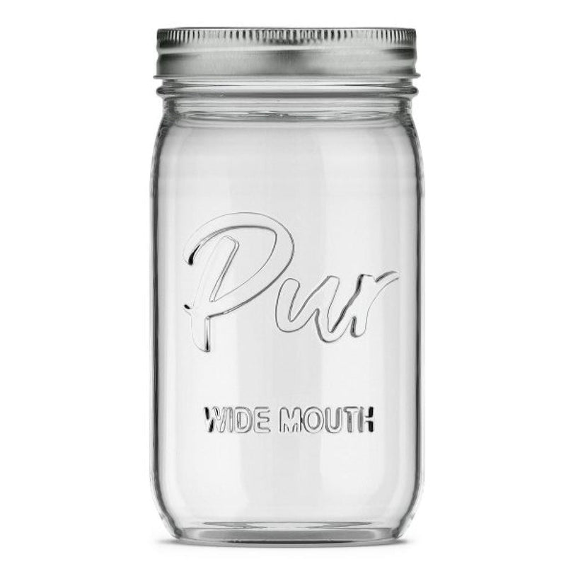 Pur Mason Wide Mouth Canning Glass Jar with Lid & Band, 32-oz/946-mL, 12-pk S4