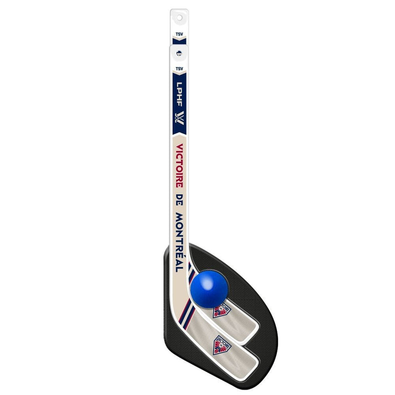 PWHL Montreal Victoire 1-on-1 Mini Hockey Sticks with Ball Set, 3-pc Q9