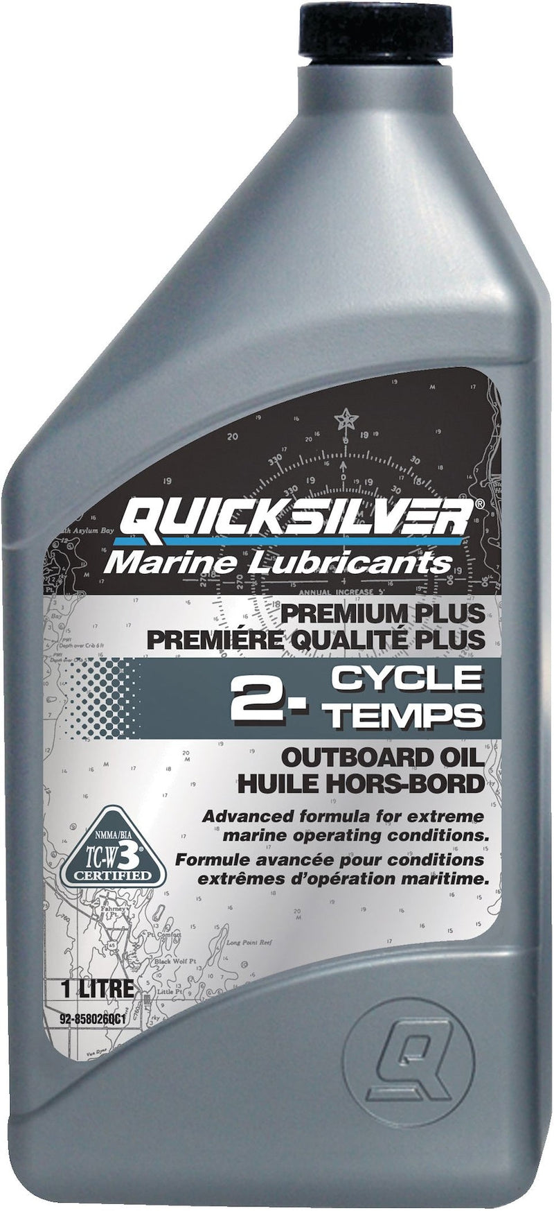 Quicksilver 2-Stroke Premium Plus Marine Outboard Oil, 1-L L3