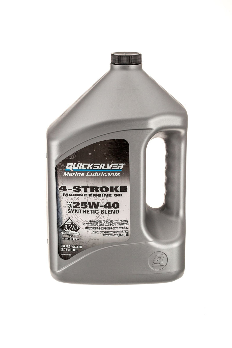 Quicksilver 4-Stroke Synthetic Blend Marine Engine Oil 25W40, 4-L V0