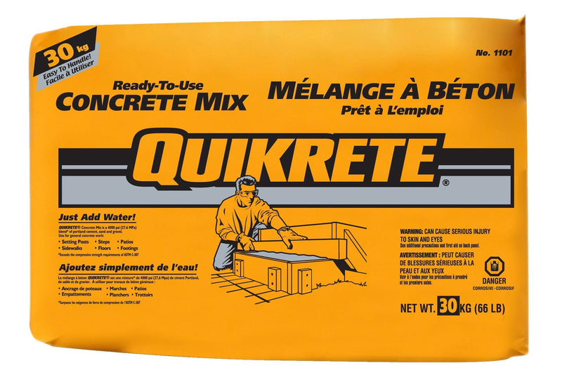 Quikrete Ready-To-Use Pre-Mixed Multi-Purpose Concrete Mix, Just Add Water, 30-kg B1