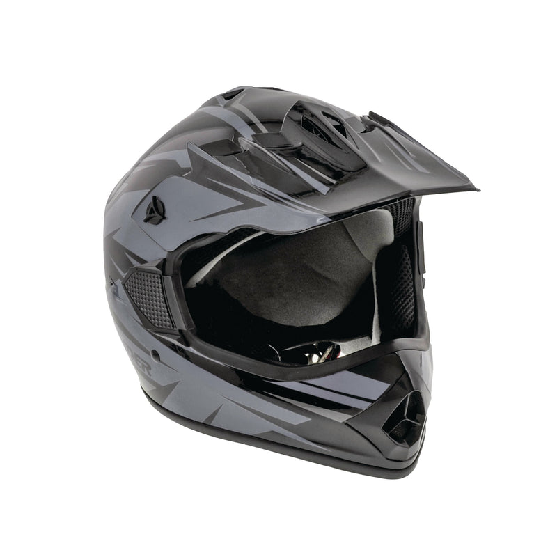 Raider GX4 Youth Dirt Bike/ATV Helmet, Grey/Black, Assorted Sizes M0