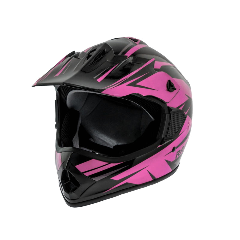 Raider GX4 Youth Dirt Bike/ATV Helmet, Pink/Black, Assorted Sizes L3