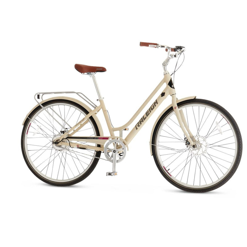 Raleigh Dobson Comfort Electric Bike, Lightweight & LCD Display-Integrated, 700C Wheels, Beige Q3