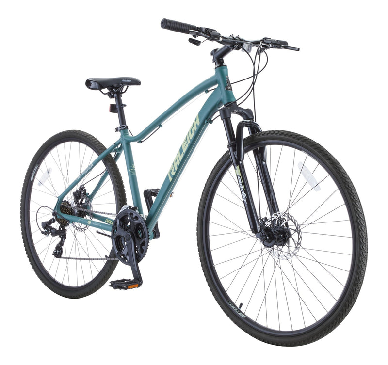 Raleigh Encounter Hybrid Bike with Alloy Disc Brakes, 700C, Teal I8